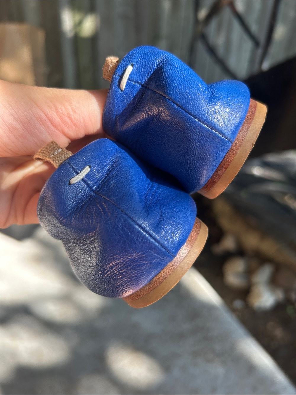 Maison Martin Margiela Cobalt Blue Leather Ballet Flats - Picture 6 of 6